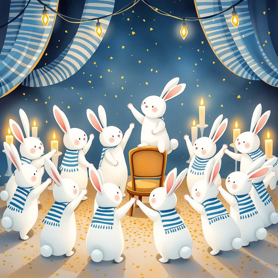 Rabbits dancing the hora